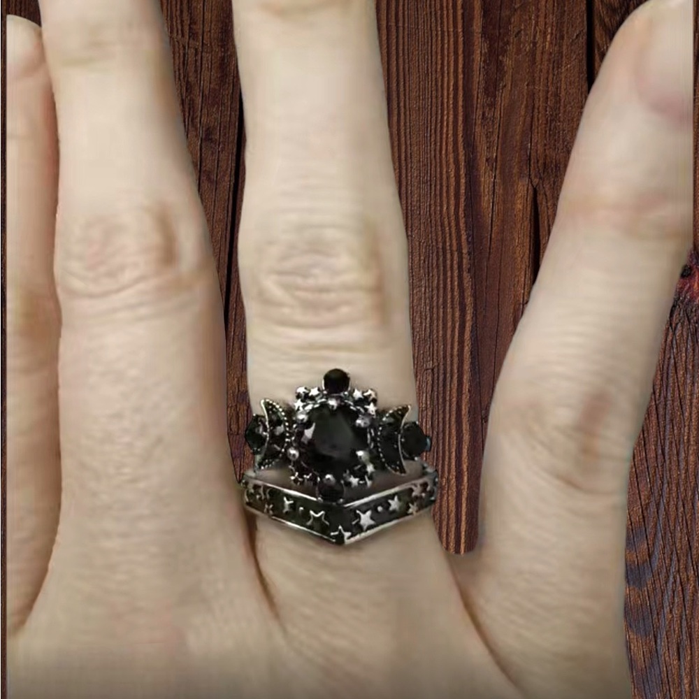 🖤Celestial Black Onyx 2 piece Ring🖤 - Picture 15 of 16